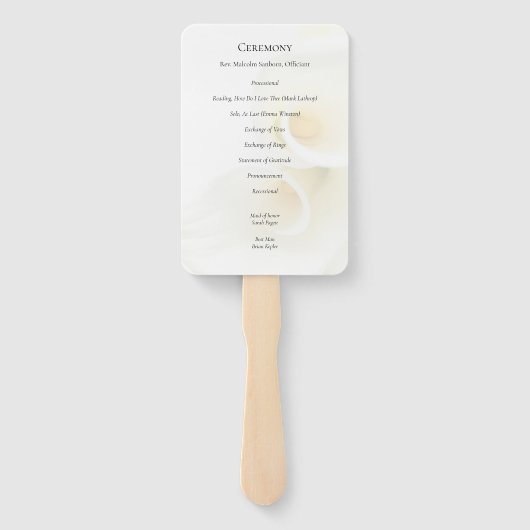 Calla liegt boven de kop handwaaier (Achterkant)