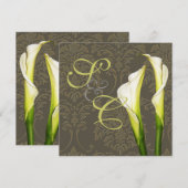 Calla liegt over damesgas, bruiloft Uitnodigingen (Voorkant / Achterkant)