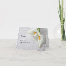 Calla-lijsten met ruimte voor tekst bedankkaart