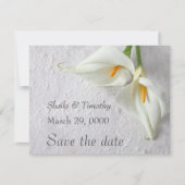 Calla-lijsten met ruimte voor tekst save the date (Voorkant)