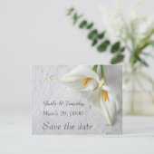 Calla-lijsten met ruimte voor tekst save the date (Staand voorkant)