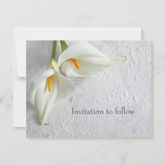 Calla-lijsten met ruimte voor tekst save the date (Achterkant)