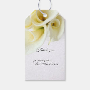 Calla-lijsten met tekstruimte cadeaulabel