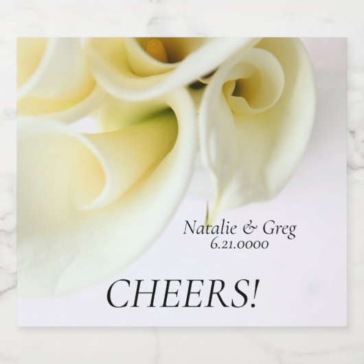 Calla-lijsten met tekstruimte likeurfles etiket (Enkel label)