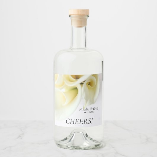 Calla-lijsten met tekstruimte likeurfles etiket (Voorkant)