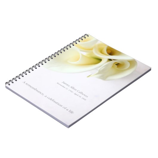 Calla-lijsten met tekstruimte notitieboek (Linkerzijde)