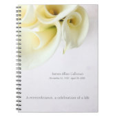 Calla-lijsten met tekstruimte notitieboek (Voorkant)