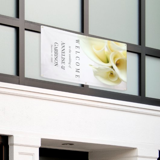 Calla-lijsten met tekstruimte spandoek (Buitenkant Gebouw)