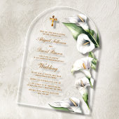 Calla Lilies Arch Religious Wedding Acryl Uitnodigingen