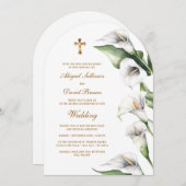 Calla Lilies Arch Religious Wedding Kaart (Voorkant / Achterkant)