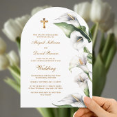 Calla Lilies Arch Religious Wedding Kaart