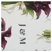 Calla Lilies Bloemstuk Bruiloftstof met Monogram Stof (Swatch)