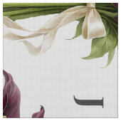 Calla Lilies Bloemstuk Bruiloftstof met Monogram Stof (Close Up)
