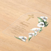 Calla Lilies Boog Doop Acryl Uitnodigingen (Laagn)