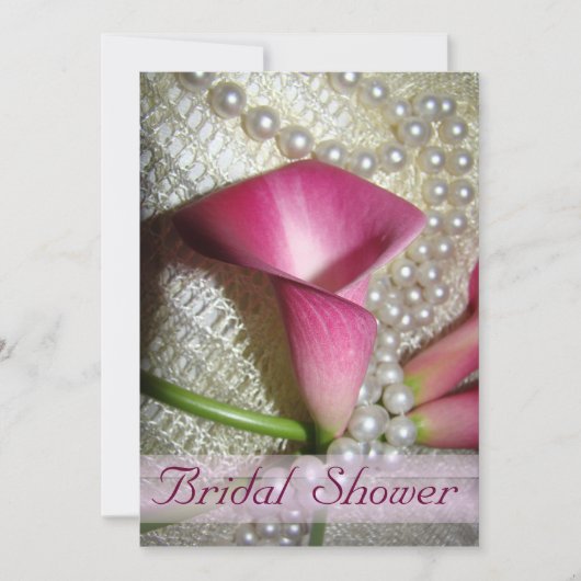 Calla Lilies Bridal Shower Invitation Kaart (Voorkant)