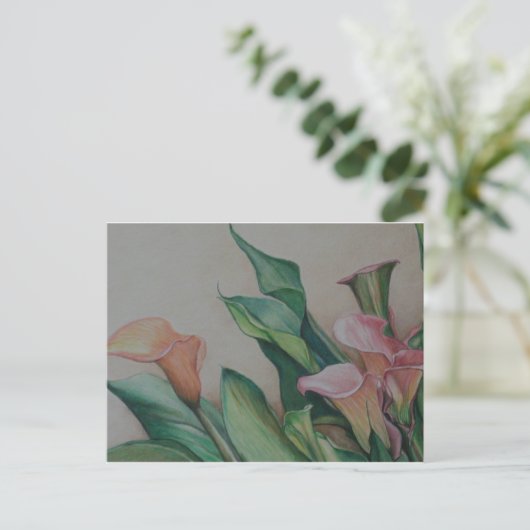 Calla Lilies Briefkaart (Staand voorkant)