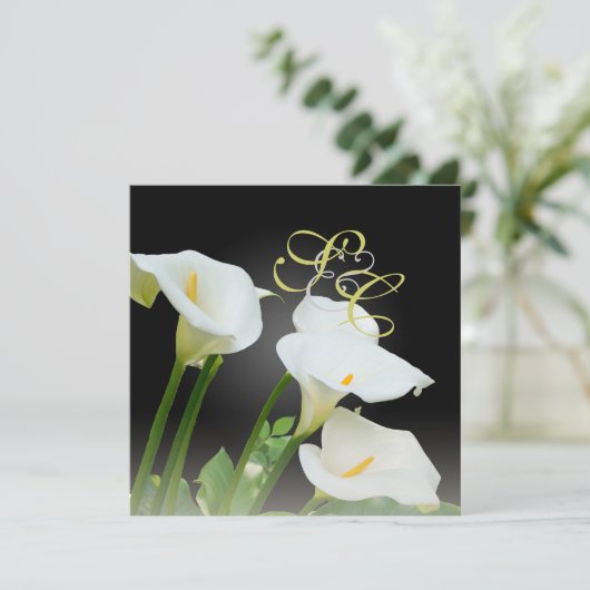 Calla lilies, bruiloft kaart (Staand voorkant)