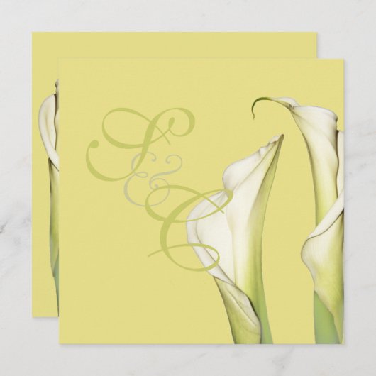 Calla lilies, bruiloft kaart (Voorkant / Achterkant)