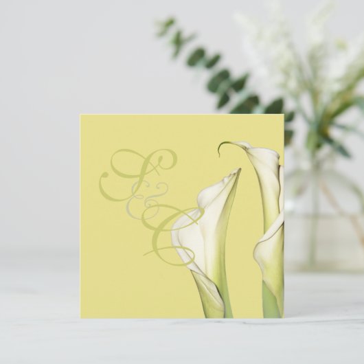 Calla lilies, bruiloft kaart (Staand voorkant)