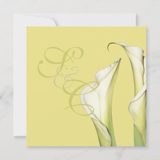 Calla lilies, bruiloft kaart (Voorkant)