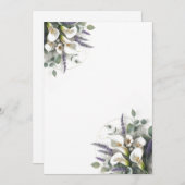 Calla Lilies en Lavendel Kaart (Voorkant / Achterkant)