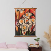 Calla Lilies Geometrische kunst Abstract in bruine Hangend Wandkleed (Slaapkamer)