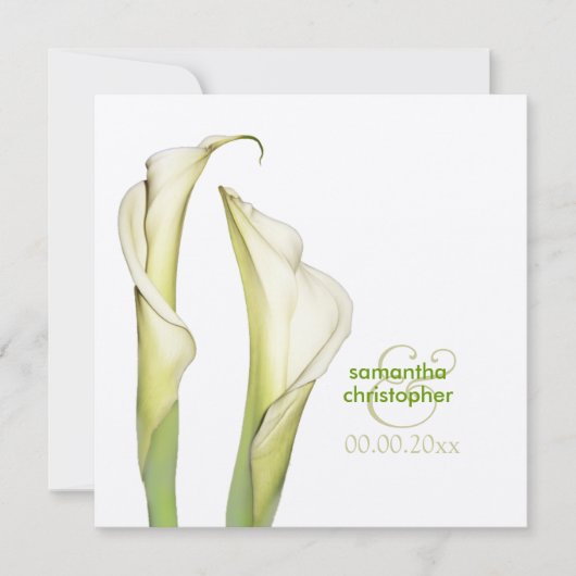 Calla lilies/huwelijksuitnodigingen kaart (Voorkant)