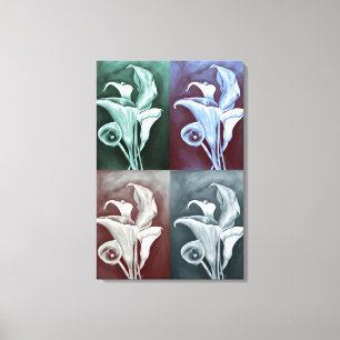 Calla Lilies in het Bohemiaanse Patroon Canvas Afdruk