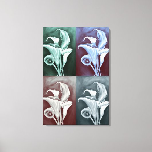 Calla Lilies in het Bohemiaanse Patroon Canvas Afdruk (Voorkant)