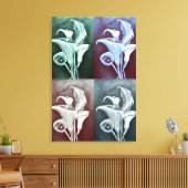 Calla Lilies in het Bohemiaanse Patroon Canvas Afdruk (Insitu (Woonkamer))