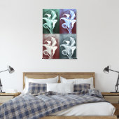 Calla Lilies in het Bohemiaanse Patroon Canvas Afdruk (Insitu (Slaapkamer))