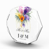 Calla Lilies Keepsake Newlyweds Gift Bride Groom  Fotoblokken (Rechts)