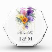 Calla Lilies Keepsake Newlyweds Gift Bride Groom  Fotoblokken (Voorkant)