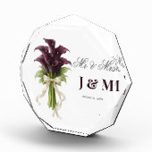 Calla Lilies Keepsake Newlyweds Gift Bride Groom Fotoblokken (Rechts)