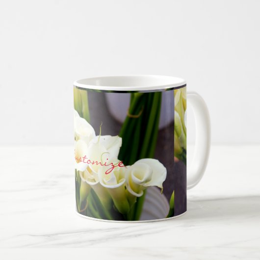calla lilies koffie - mok (Voorkant rechts)