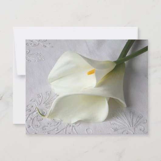 calla lilies on linen uitnodiging (Voorkant)