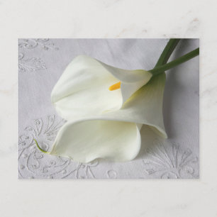calla lilies on linen uitnodiging