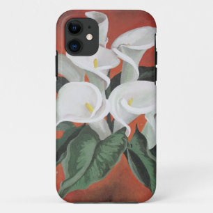 Calla Lilies op een rode achtergrond Case-Mate iPhone Case