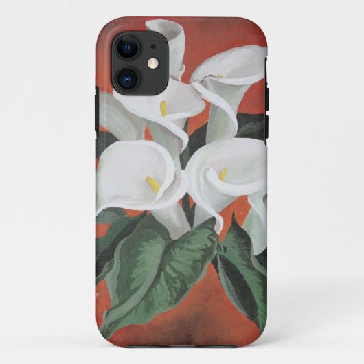 Calla Lilies op een rode achtergrond Case-Mate iPhone Case (Achterkant)