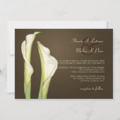 Calla lilies op koffie bruiloft uitnodigingen (Achterkant)