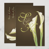 Calla lilies op koffie bruiloft uitnodigingen (Voorkant / Achterkant)