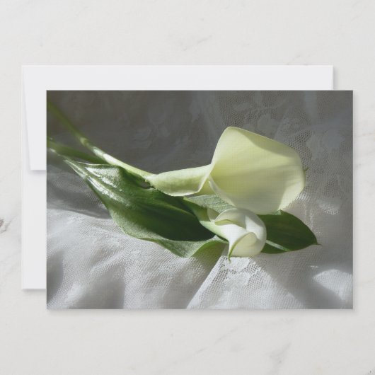 Calla Lilies op White Lace Wedding Kaart (Voorkant)