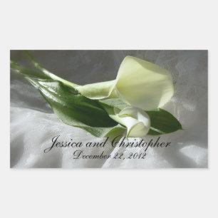 Calla Lilies op White Lace Wedding Rechthoekige Sticker