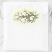  Calla Lilies Ovale Sticker (Tas)