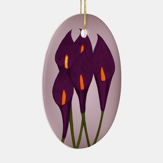 Calla Lilies (Paarse) (Deurhanger) Keramisch Ornament (Rechts)