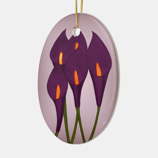 Calla Lilies (Paarse) (Deurhanger) Keramisch Ornament (Links)