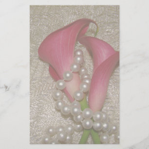 Calla Lilies & Pearls Stationery Briefpapier