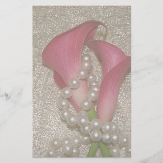 Calla Lilies & Pearls Stationery Briefpapier (Voorkant)