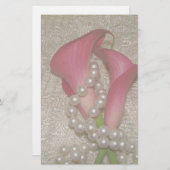 Calla Lilies & Pearls Stationery Briefpapier (Voorkant / Achterkant)