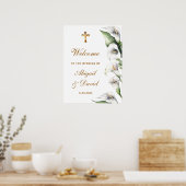 Calla Lilies Religieuze Trouw Welkom Poster (Keuken)